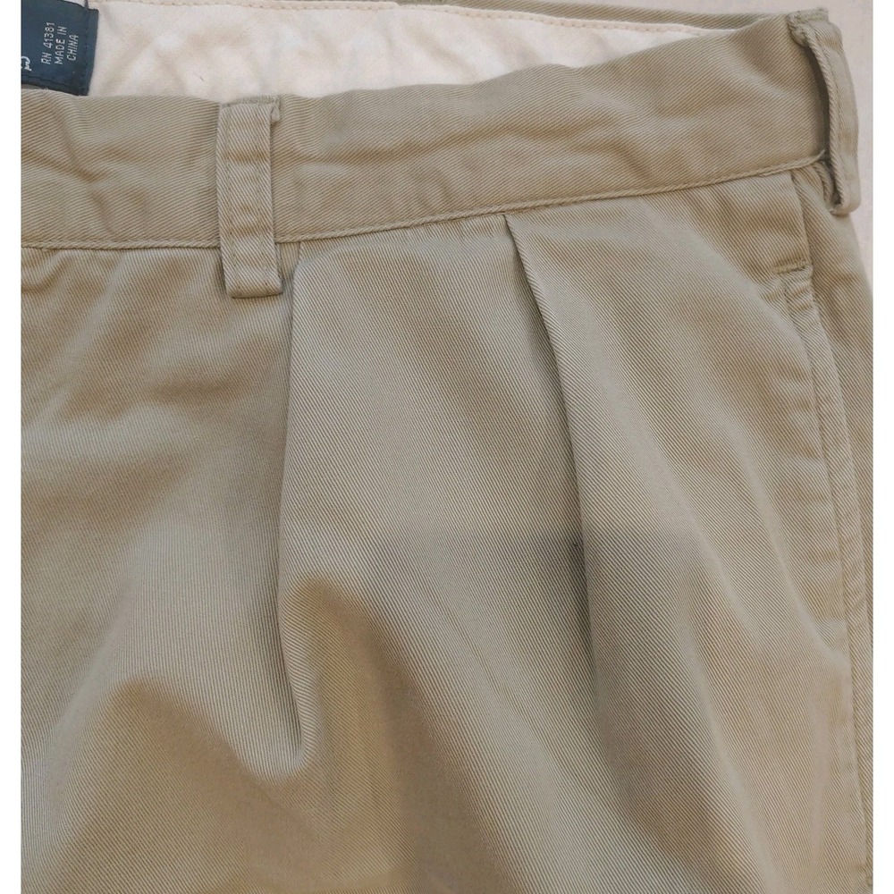 Polo Ralph Lauren Ethan Pant Mens 38x30 Khaki Pleated  Pants Cotton Casual Chino - Picture 5 of 16